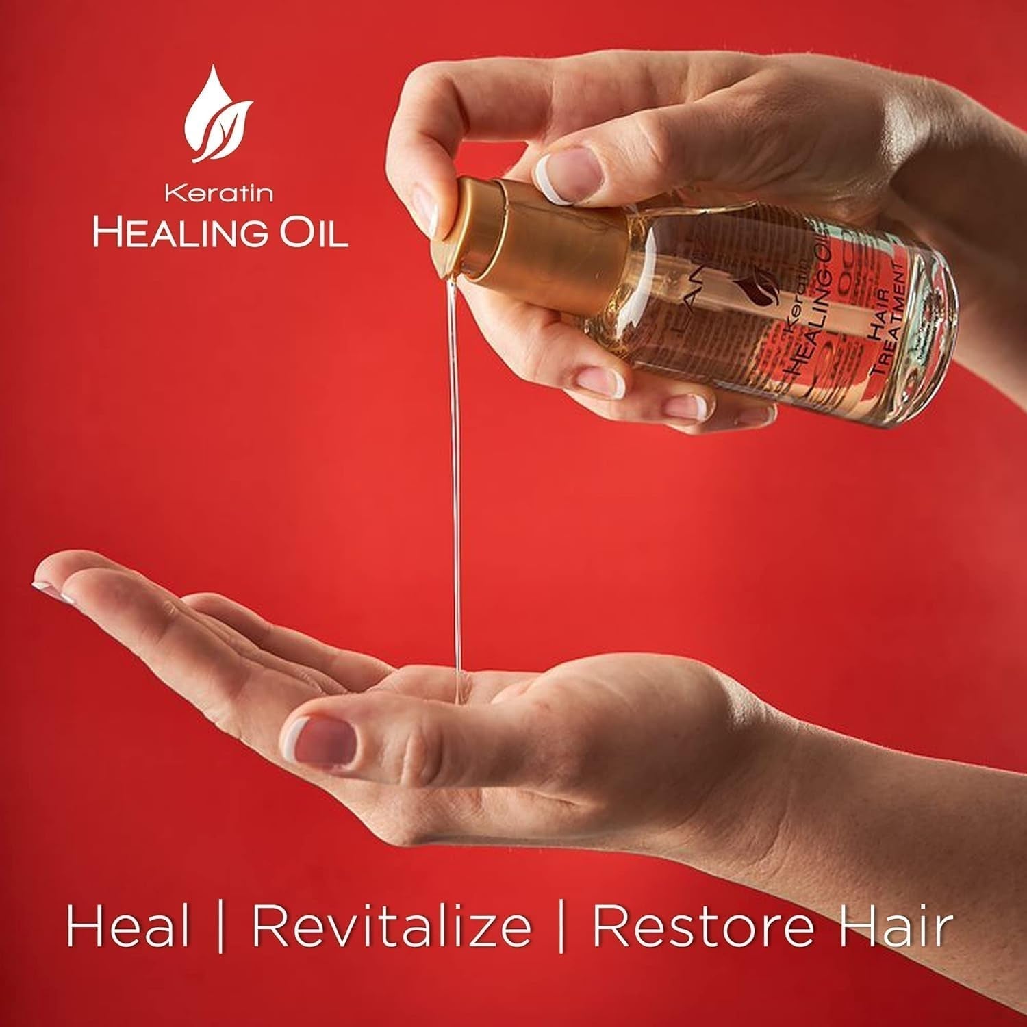 L'ANZA Keratin Healing Hair Oil Treatment, Keratin Hair Treatment, Hair Oil for Damaged Hair, Revives & Nourishes, Sulfate Free Healing Oil for Hair with Phyto IV Complex, Cruelty Free Hair Care