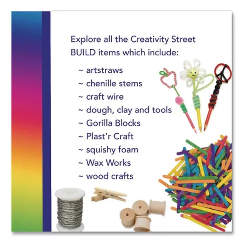 Chenille Kraft Jumbo Size Natural Wood Craft Sticks, 6 X 3/4 (500 per Box)