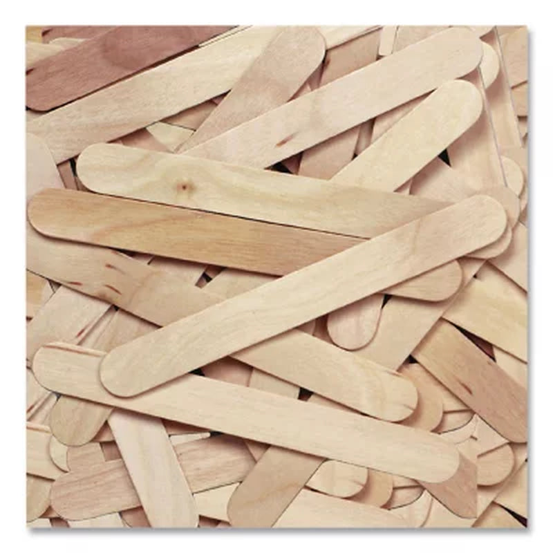 Chenille Kraft Jumbo Size Natural Wood Craft Sticks, 6 X 3/4 (500 per Box)