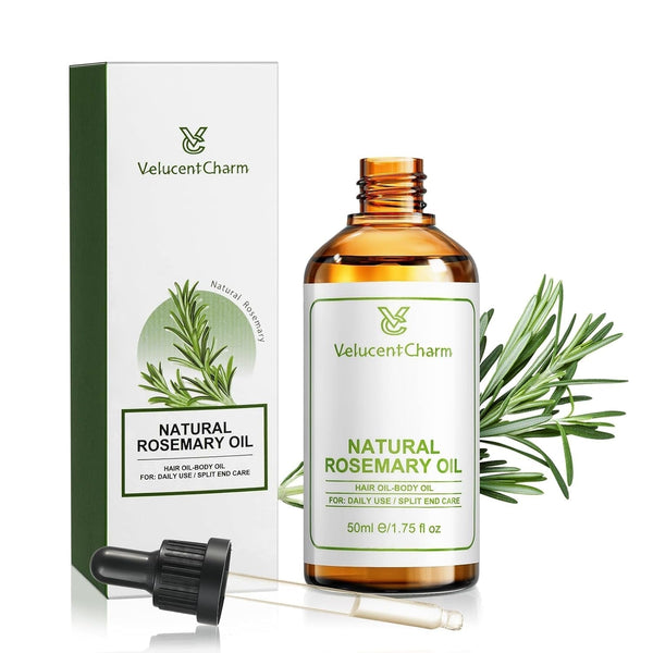 Rosemary Organic Hair Growth Oil for All Hair Types with Jojoba and Sweet Almond Oil, Rosemary Essential Oil for Hair and Skin Care, 1.75 Fl Oz