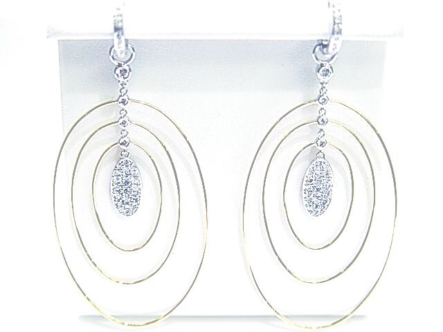 .90 CT DIAMOND ROUND BRILLIANT SHAPE DIAMOND EARRING F VS 18 K TWO TONE GOLD