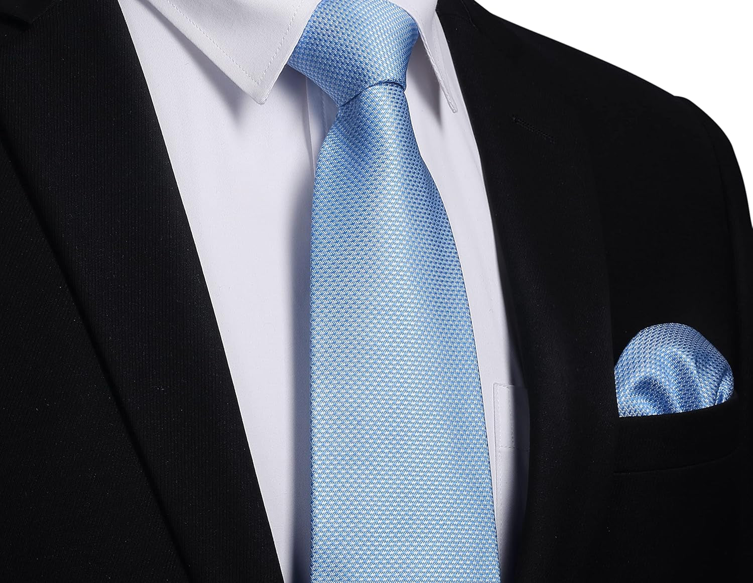 Ties for Men Solid Houndstooth Neckties Handkerchief Formal Business Tie & Pocket Square Set Wedding Party