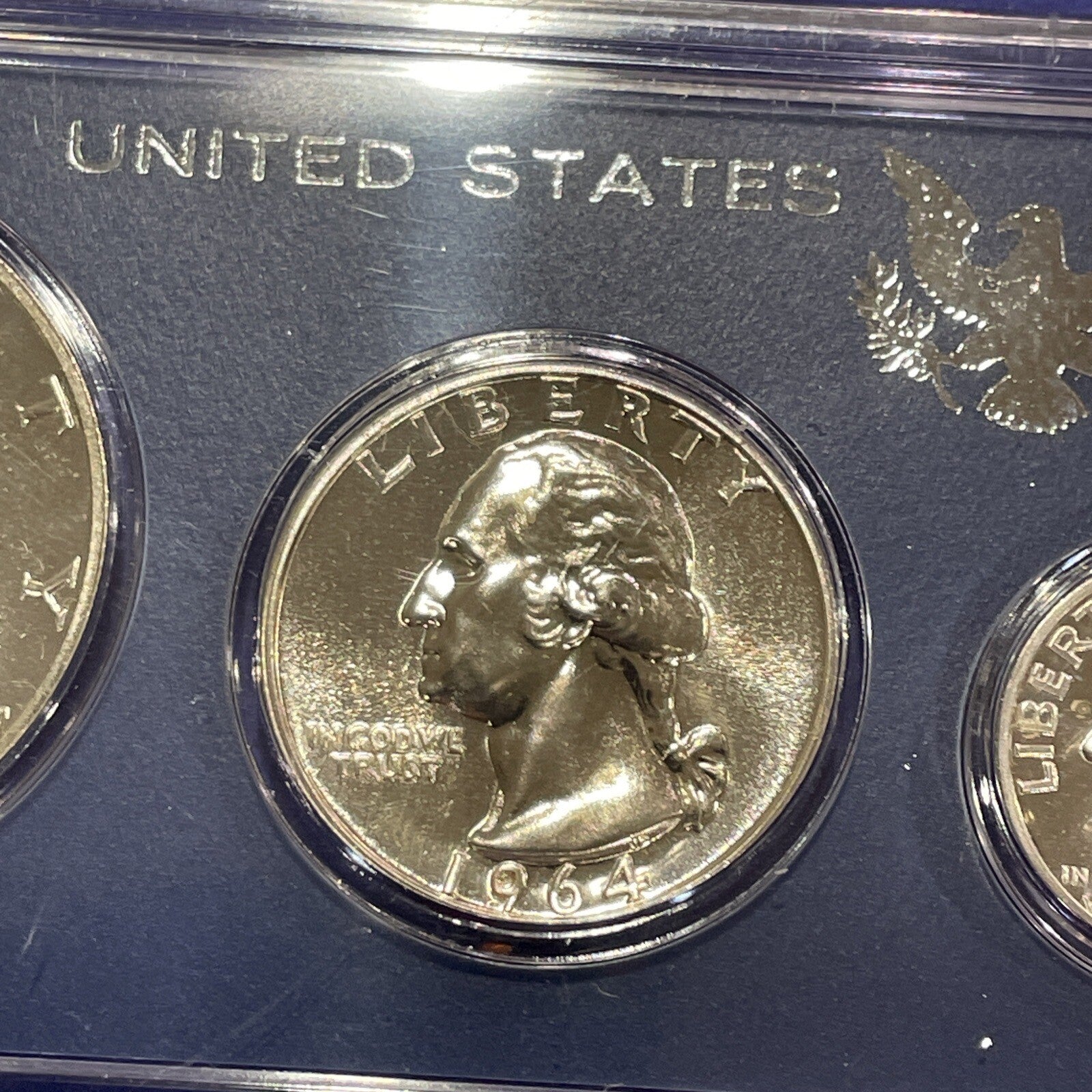 US MINT COIN SET 1964-P 90% SILVER, Double Struck Gemluster, in CASE