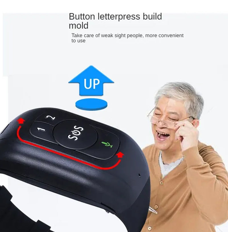 Elderly GPS Positioning Bracelet Waterproof Anti-lost Heart Rate Blood Pressure Body Temperature Dementia Blind Smart Positioning Watch