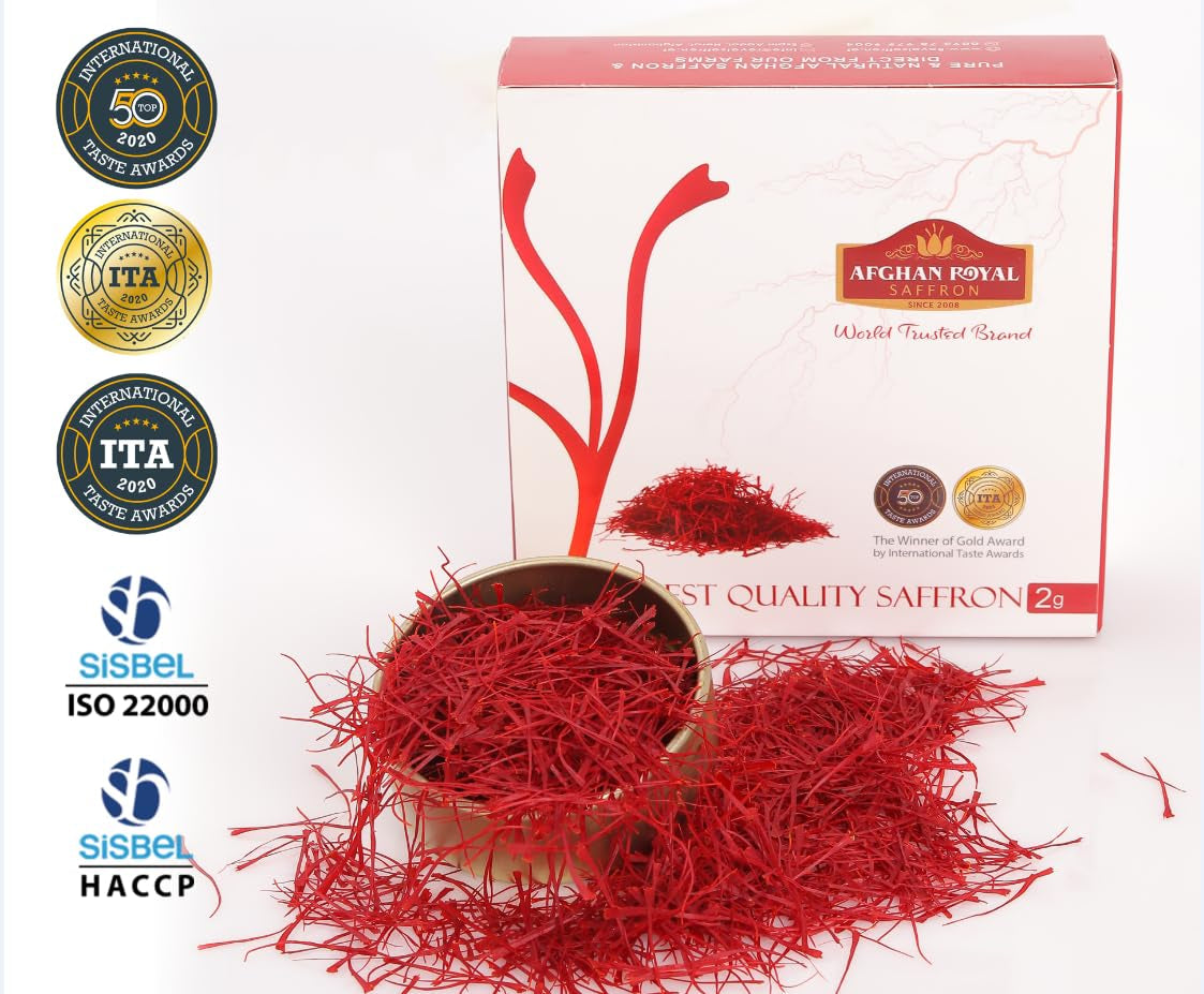, Exceptional Saffron Threads, Safron, Extra Super Negin Saffron, Saffron Spice, Saffron Tea, Saffron Rice, Kesar Saffron,Organic Saffron Threads with Saffron Powder (2 Grams)