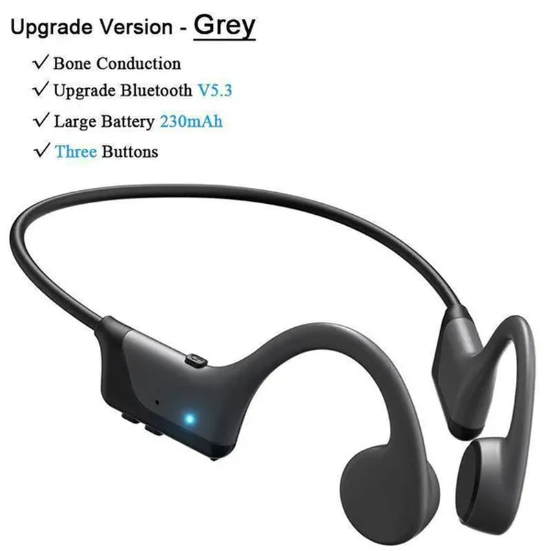 Open Ear Bone Conduction Bluetooth Headphones Waterproof Stereo Wireless Headset with Microphone for Driving Working Running Cycling