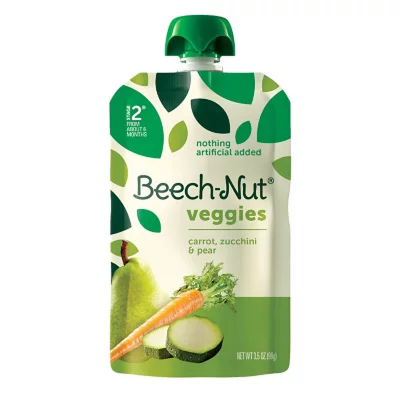 Beech-Nut Veggies and Fruities Stage 2 Baby Food, Variety Pack 3.5 Oz. Pouch, 18 Ct.