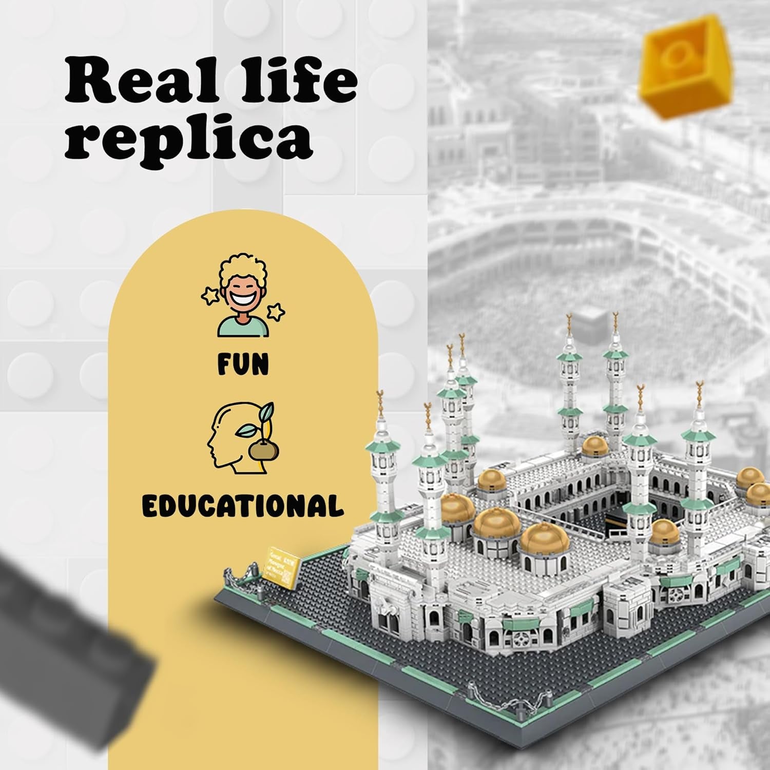 Masjid Al Haram Building Blocks Set - 2000+ Pcs Perfect Eid Gifts for Kids, Islamic Gifts - Grand Mosque of Mecca Islamic Toys for Kids