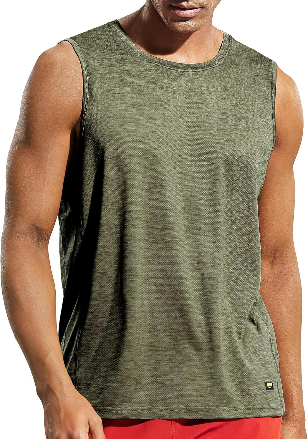 Men’S Sleeveless Tank Top Dry Fit Workout Muscle Tee Shirt for Running Athletic Gym Sports Training, Moisture Wicking