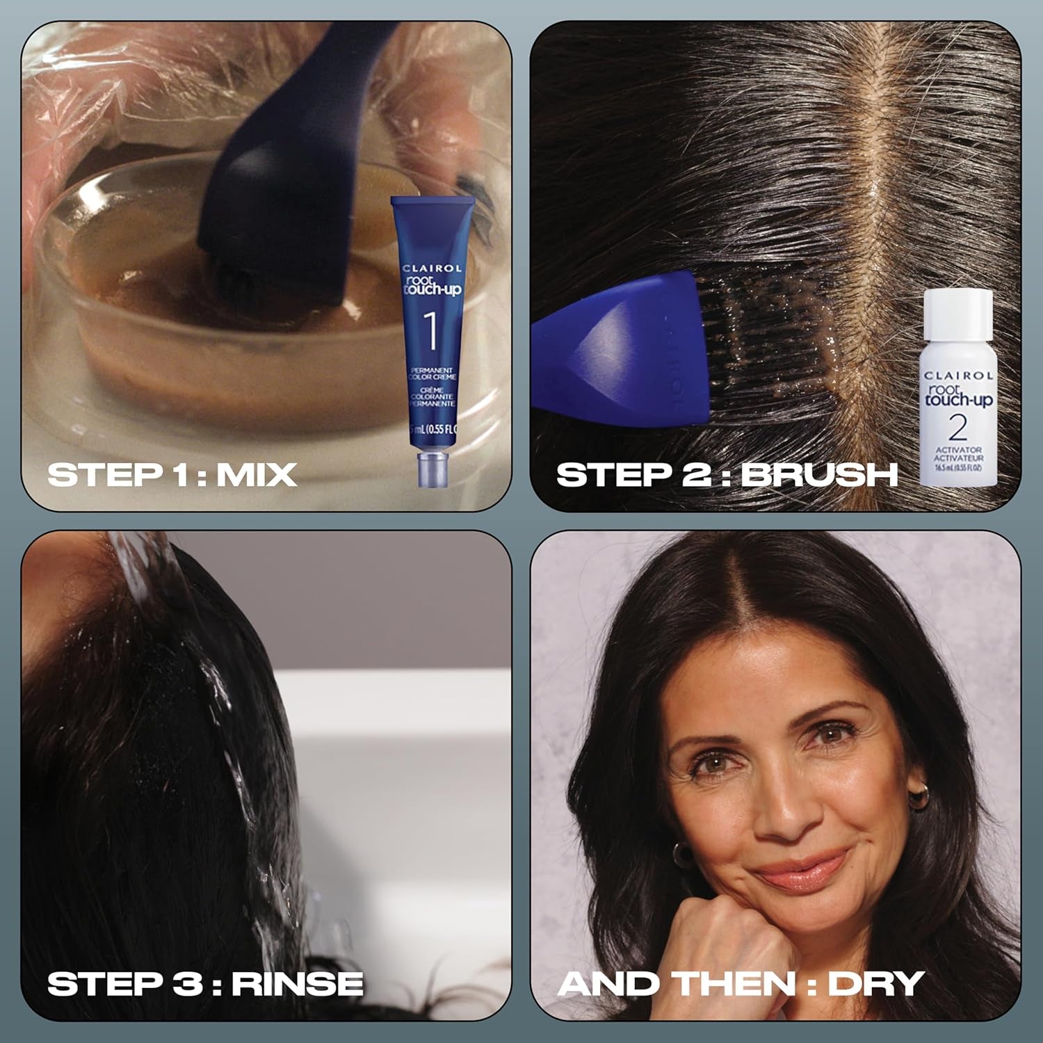 Root Touch-Up by Nice'N Easy Permanent Hair Dye, 4 Dark Brown Hair Color, Pack of 2