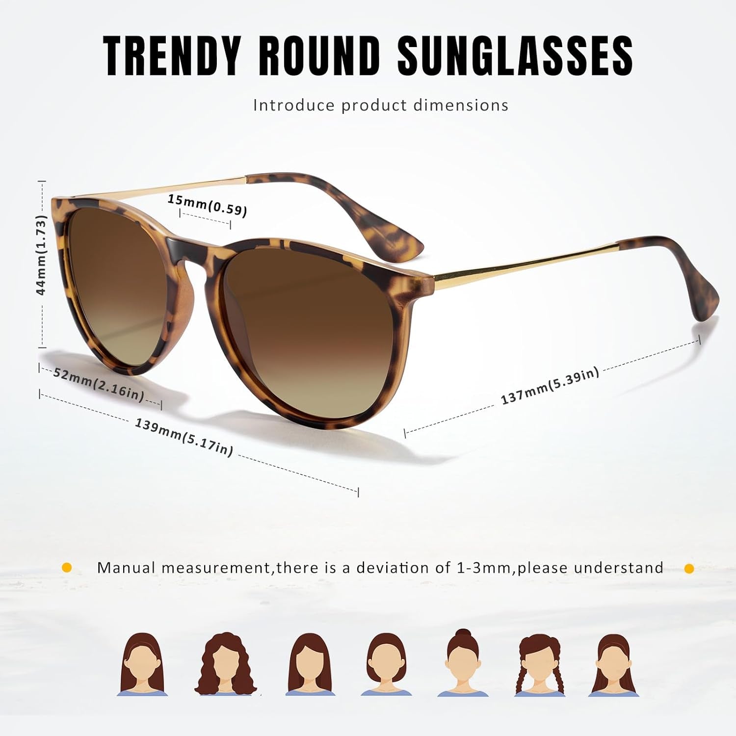 Polarized Sunglasses for Women Men - Trendy 2025 Vintage Classic Retro round Mirrored Lens Designer Style