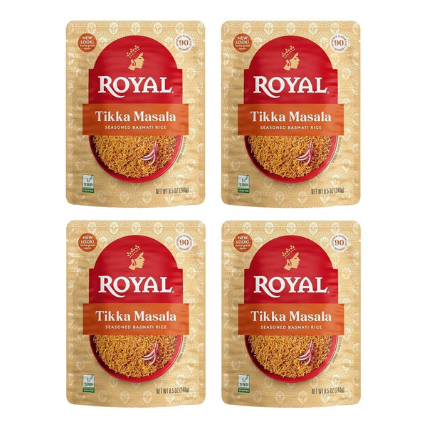 Tikka Masala Basmati Rice - Ready to Heat Basmati Rice - (4 Pack) 8.5 Oz Microwaveable Pouch
