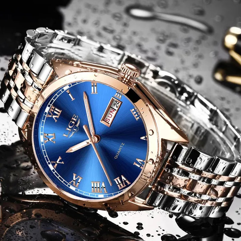 2019 LIGE New Rose Gold Women Watch Business Quartz Watch  Luxury Female Wrist Watch Girl Clock