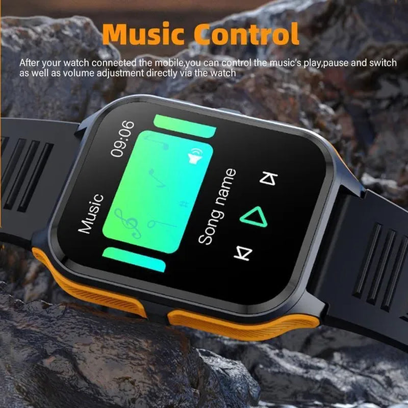 2024 NEW Military Smart Watch for Men Bluetooth Call, Rugged Tactical Smartwatch for Android Phones and iPhone, 3ATM Waterproof Outdoor Sports Fitness Tracker with Heart Rate, Voice Assistant.