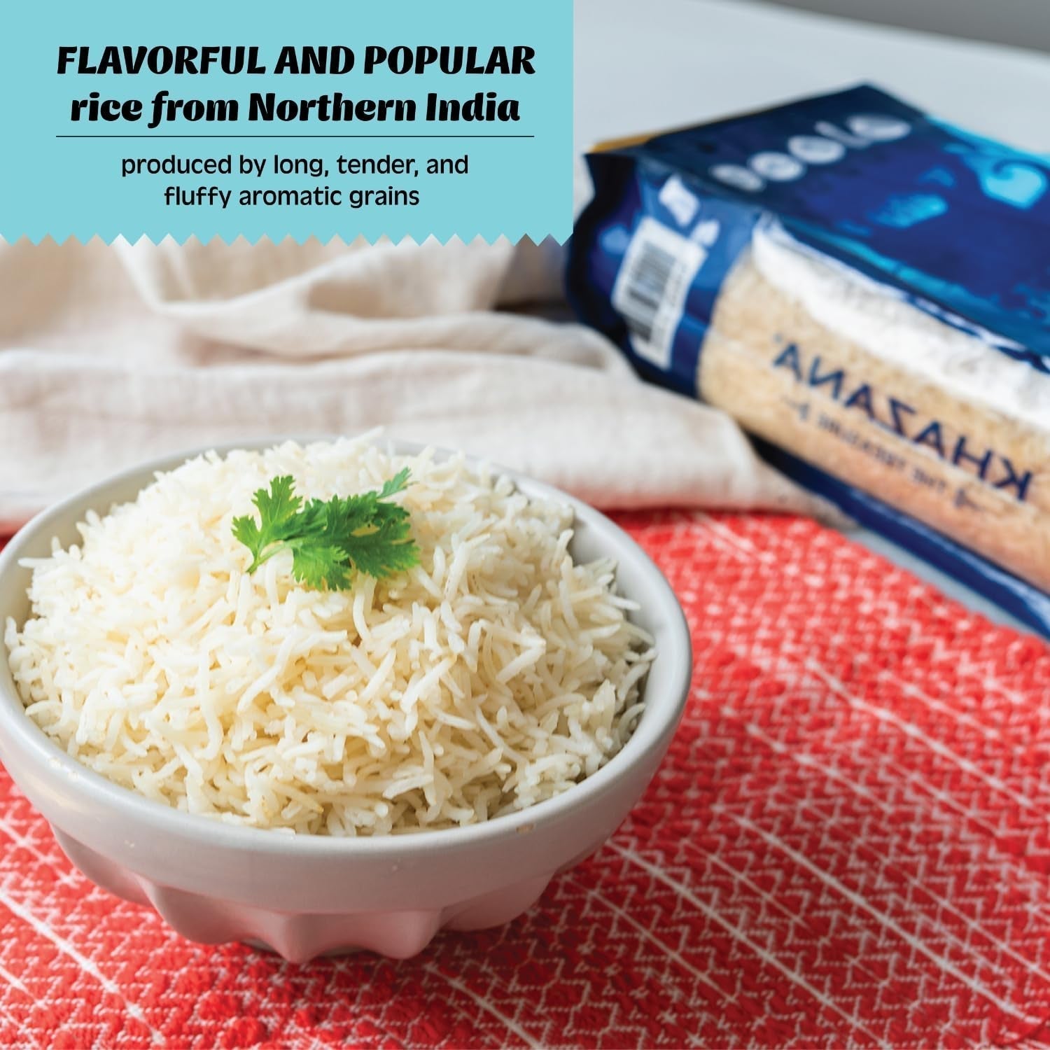 Authentic Premium Basmati Rice by  in 10 Lb Bag - Aromatic and Flavorful Indian Grain - Non-Gmo, Gluten Free, Kosher, Cholesterol Free