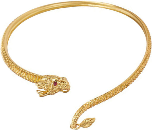 Chinese Dragon Bangle Bracelet Jewelry Vintage Chinese Style Dragon Bangle Bracelet Retro Hand Jewelry for Daily Wear, as the Pic Show, Gold
