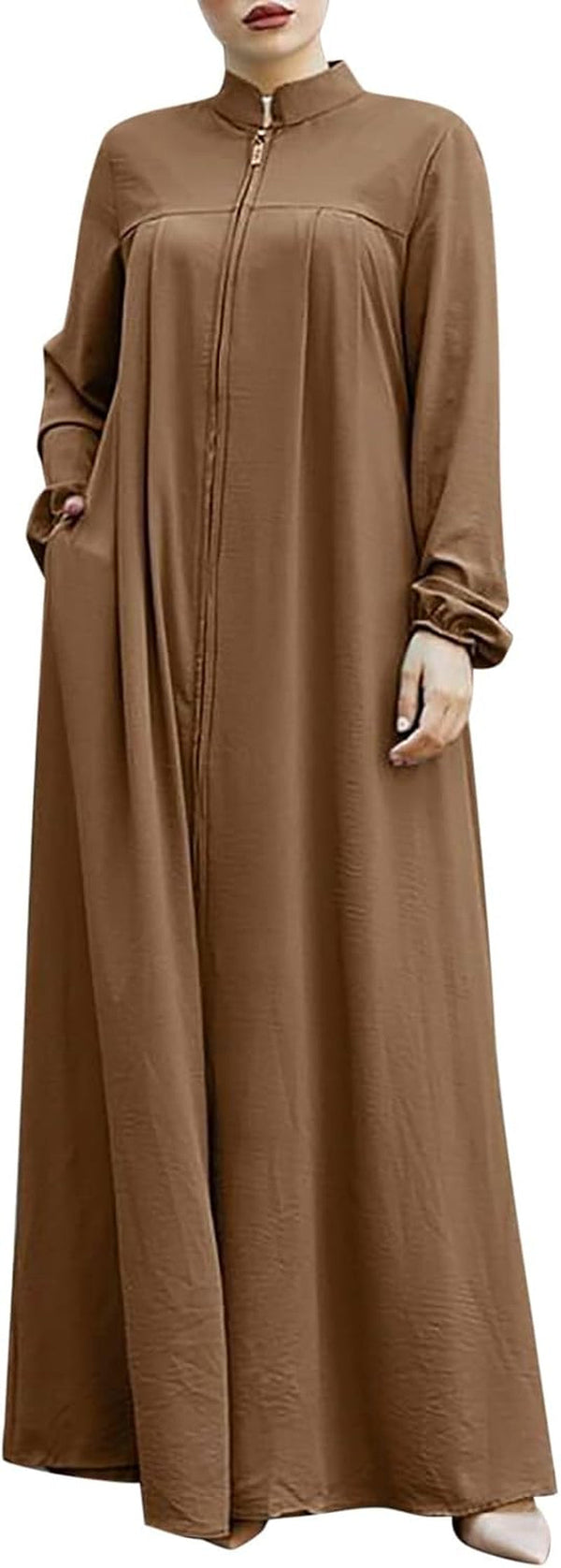 Women'S Chiffon Kaftan Abaya Dress Muslim Long Sleeve Self Tie Flowy Maxi Dress Abaya Casual Dress Dubai Outfits