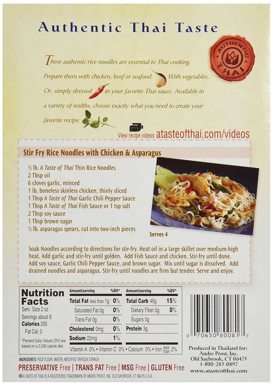 Thin Rice Noodles, 16 Oz