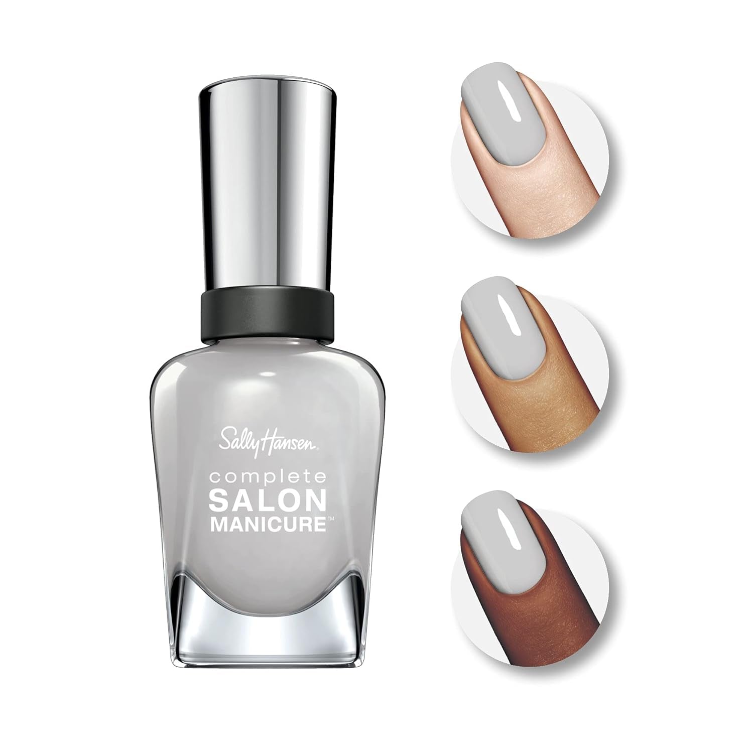 '- Complete Salon Manicure Nail Color, All Grey All Night 013, White to Black Collection