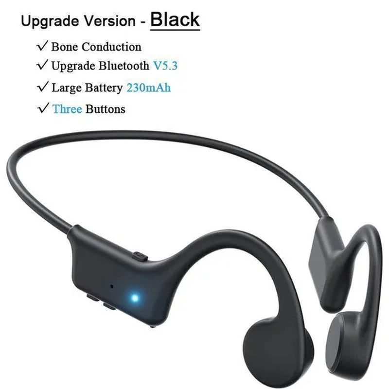 Open Ear Bone Conduction Bluetooth Headphones Waterproof Stereo Wireless Headset with Microphone for Driving Working Running Cycling