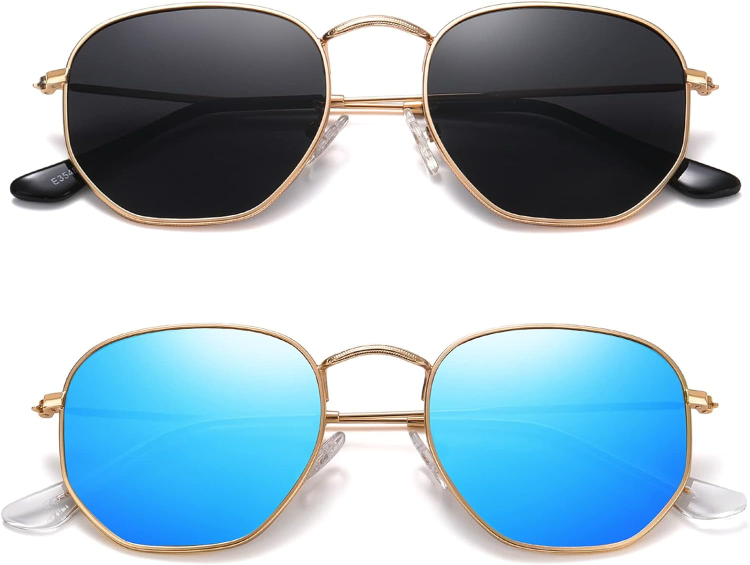 Polarized Hexagon Sunglasses for Women Men Polygon Square Sun Glasses UV400 Protection Metal Frame