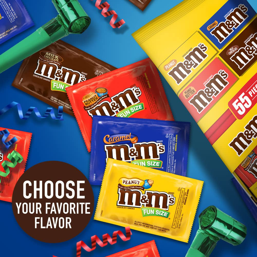 Fun Size Milk Chocolate, Peanut, Peanut Butter & Caramel Candy Variety Pack, 30.35 Oz/55 Ct Bulk Candy Bag