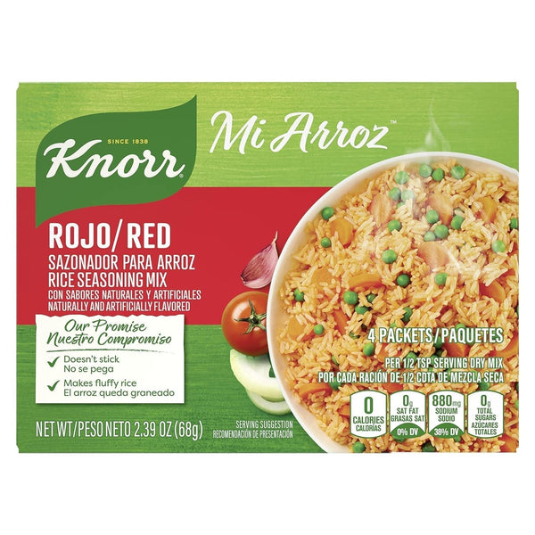 Mi Arroz Rice Seasoning Mix Add Authentic Flavor to Any Dish Rojo/Red Delicious Homemade Flavor in Our Seasonings 2.39 Oz, 4 Count