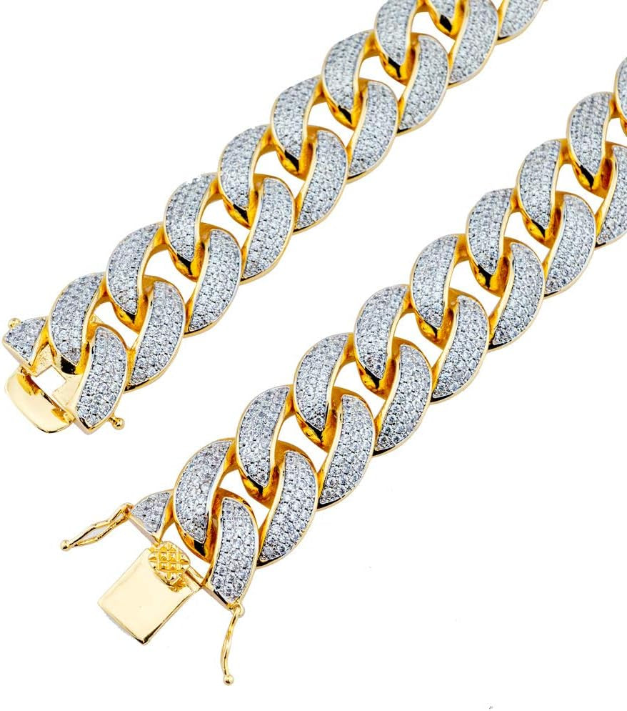 18K Yellow Gold and White Gold Plated Choker Necklace