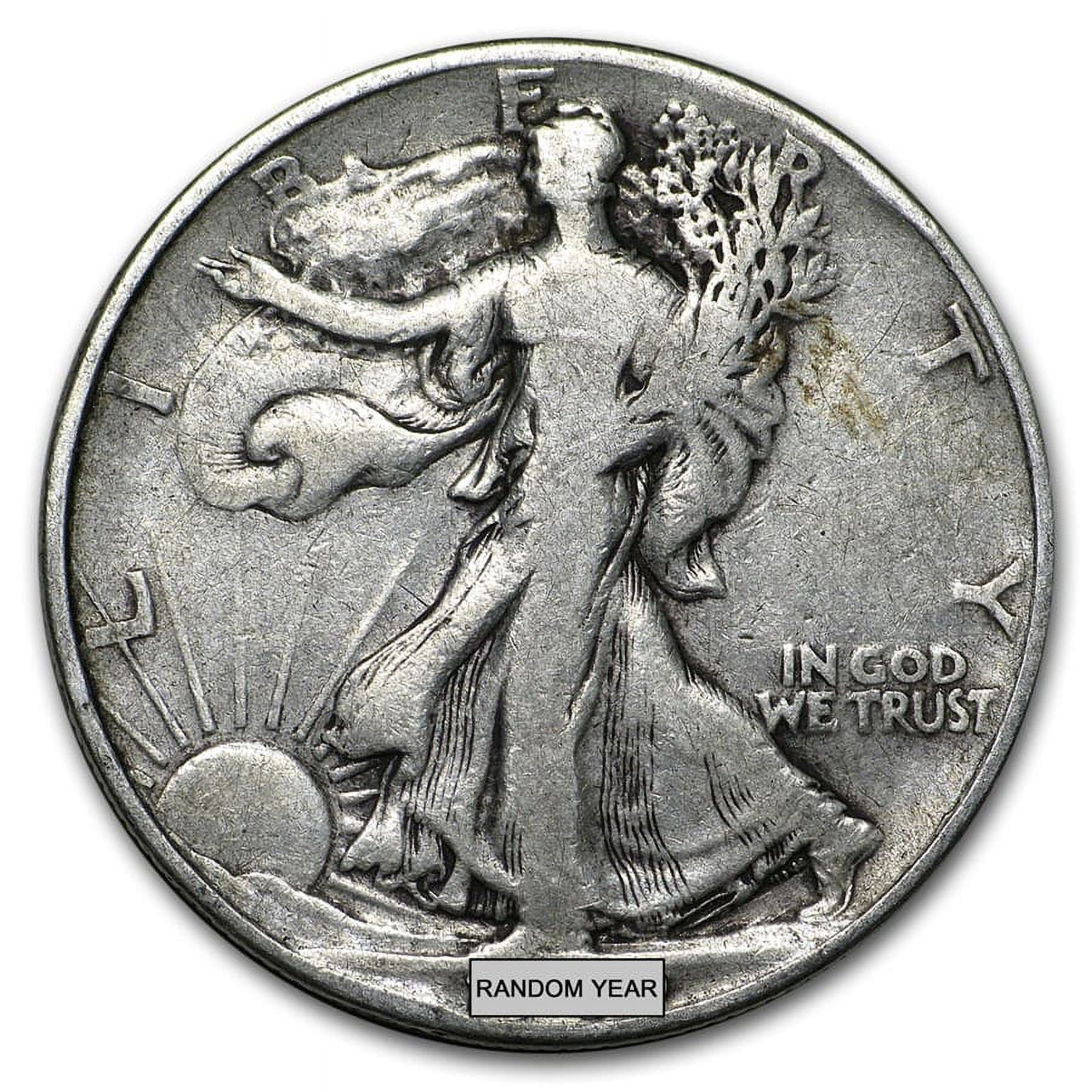 Walking Liberty Half Dollars, $50 Face Value, 35.75 Oz 90% Silver, .900 Karats, 100 Coins