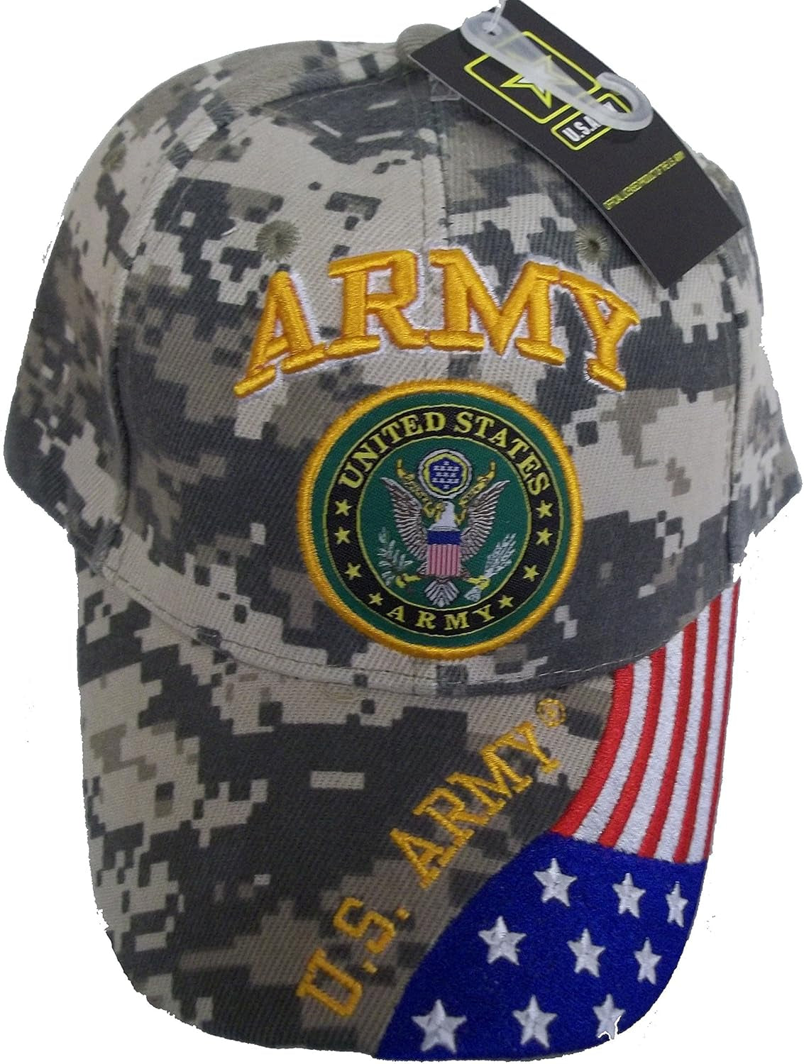 United States Army CAMO Baseball Style Embroidered HAT Flag Us USA Cap