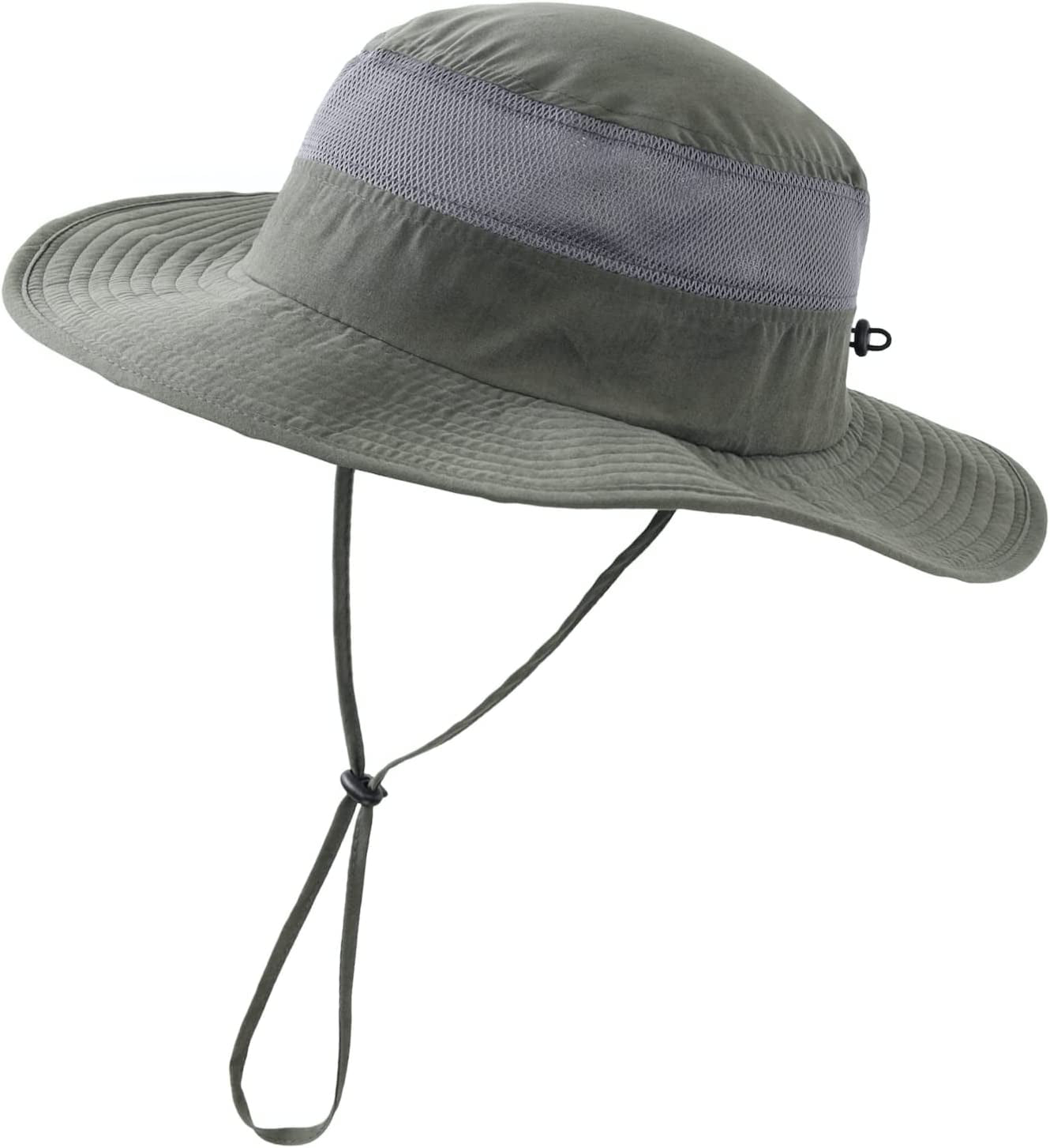 Men'S Sun Hat UPF 50+ Wide Brim Bucket Hat Mesh Fishing Hat