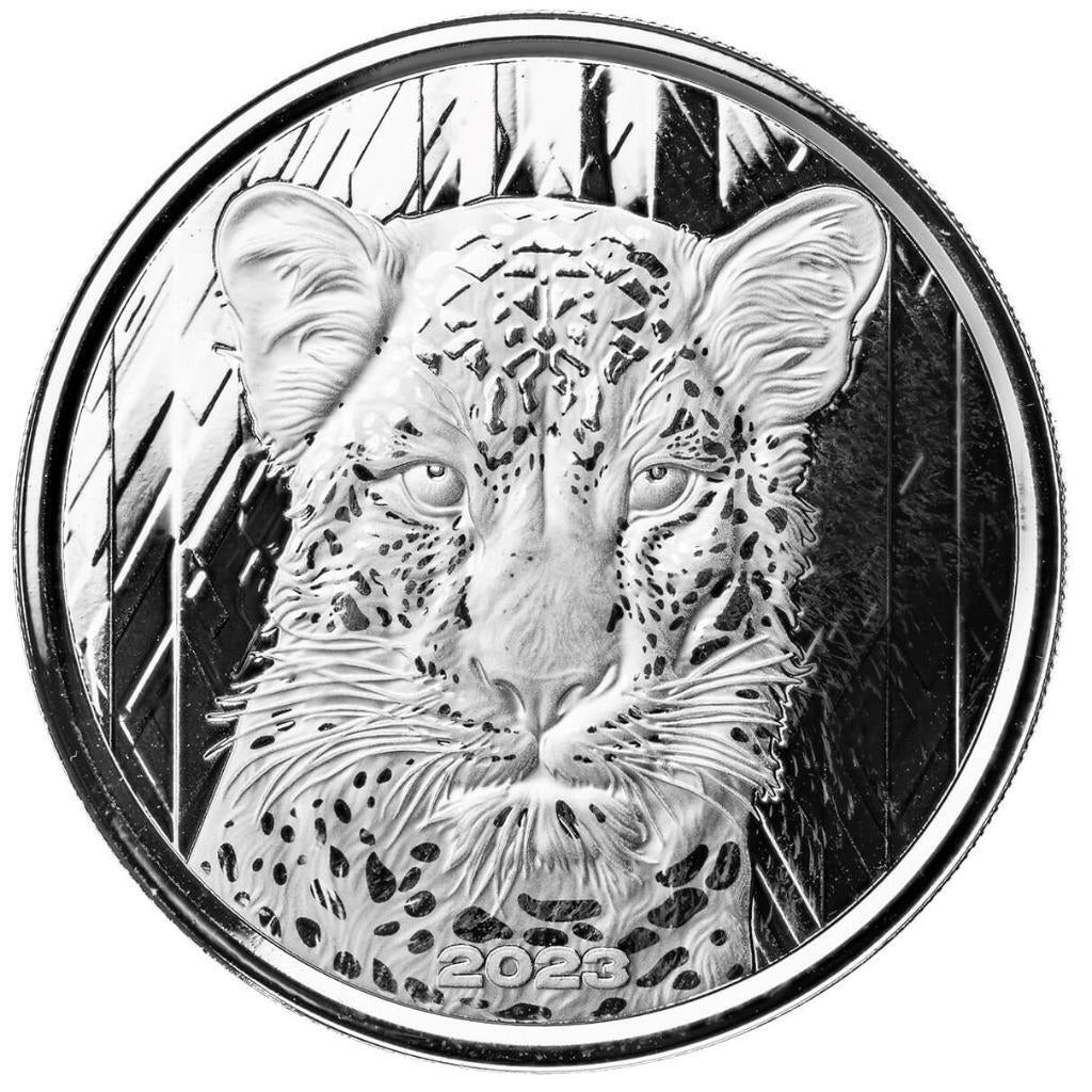 2023 1 Oz African Leopard .999 Silver Coin 20 Cedis BU Proof-Like #A428