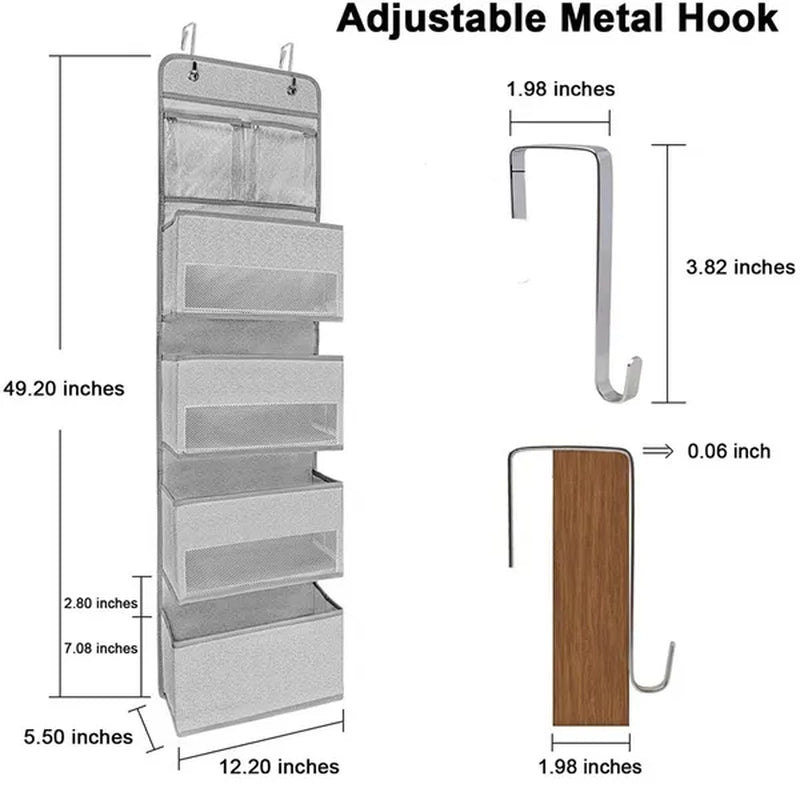 Non-woven Hanging Organizer Fabric Door Wall Hanging Storage Bag Folding Shelf Pocket Closet Hanger Dorm Bath Kitchen Storage 1/2/3/4/5 layers