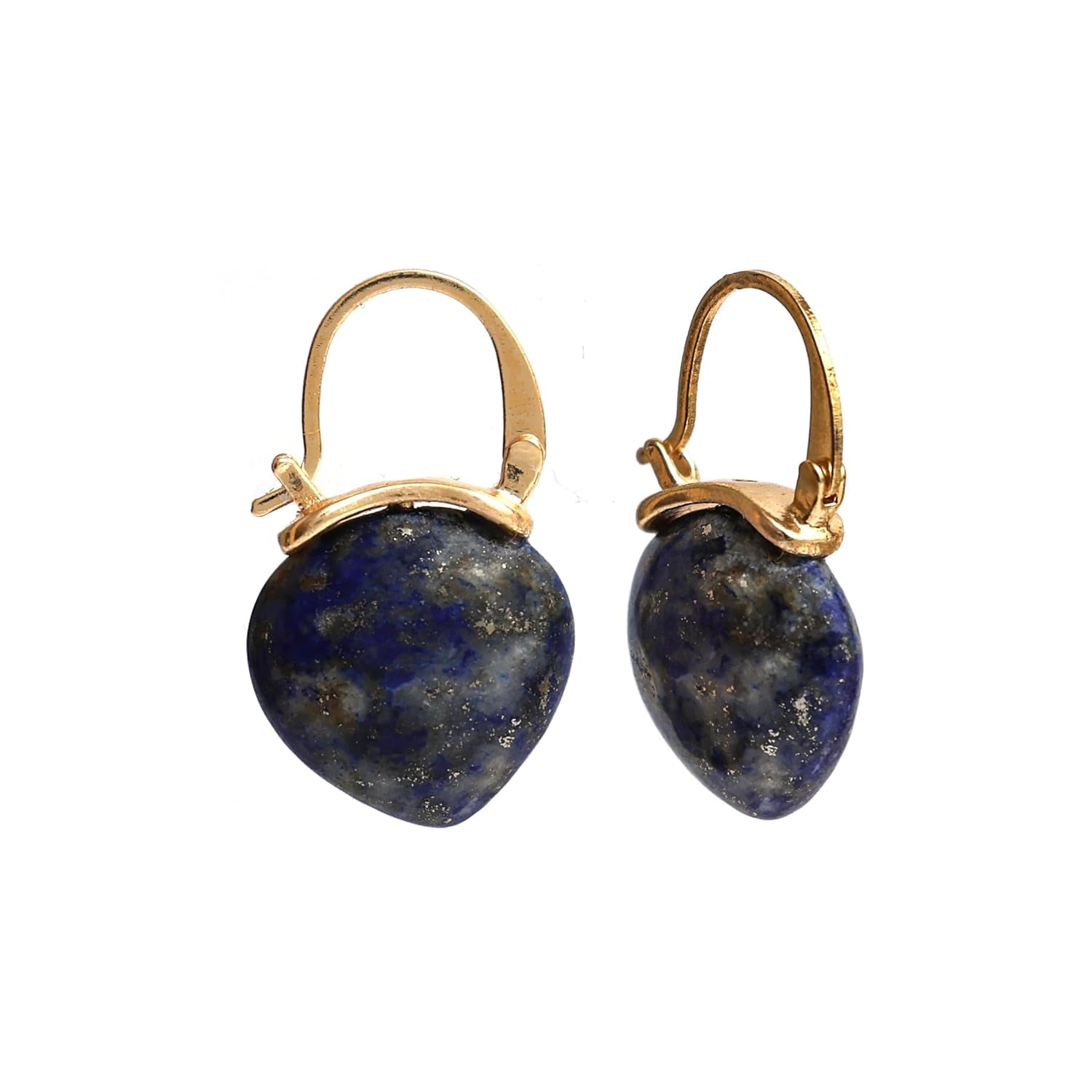 Gempires Lapis Lazuli Hoop Earrings for Women, Drop Earrings, September Birthstone, Trendy, Dangling, 15Mm Pear Shape Crystal, 14K Gold Plated Jewelry