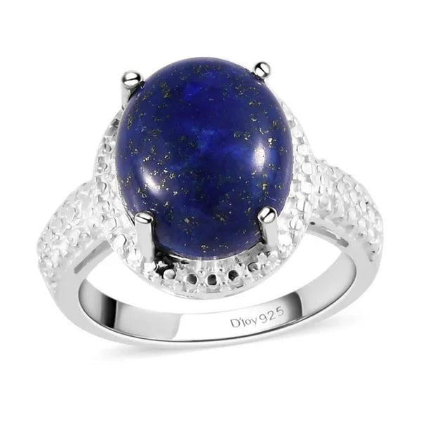925 Sterling Silver Lapis Lazuli Crystal Chakra Reiki  Ring for Women Jewelry Gifts for Women Birthday Gifts for Women