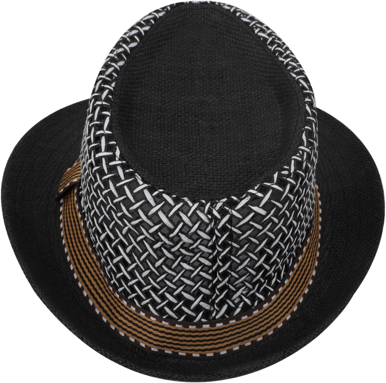 Mens 1920S Panama Fedora Hat Women Summer Mesh Straw Sun Hat Short Brim Cuban Trilby Derby Jazz Cap Packable Beach Dad Hat