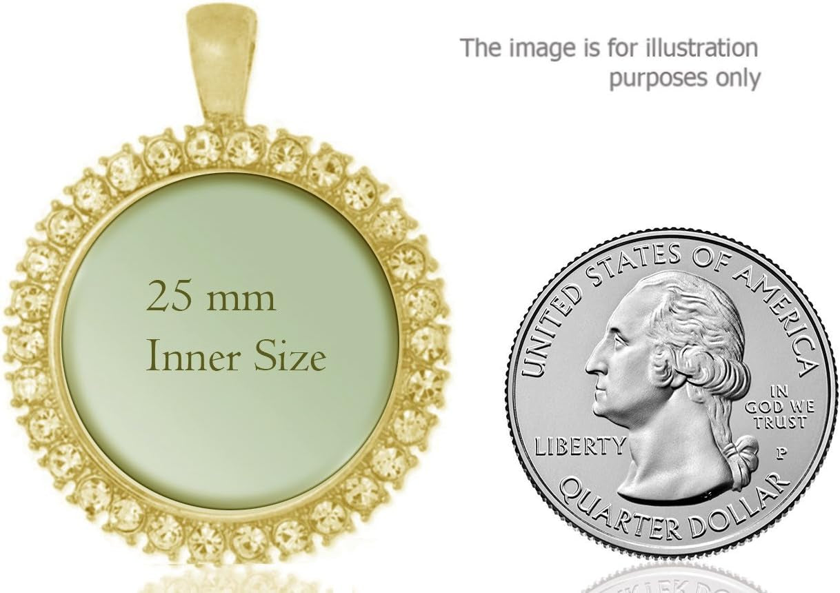 St Joseph of Cupertino Christian round Medal Gold Tone Pendant with Rhinestones