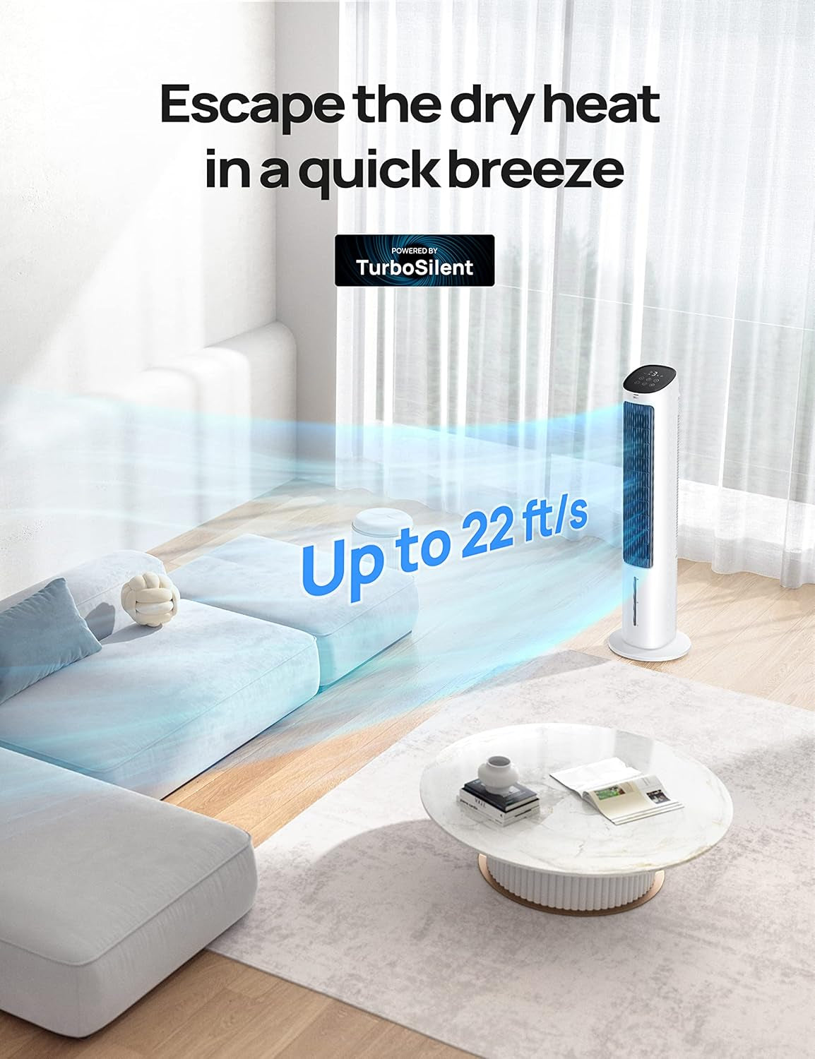 Evaporative Air Cooler, 40” Cooling Fans That Blow Cold Air