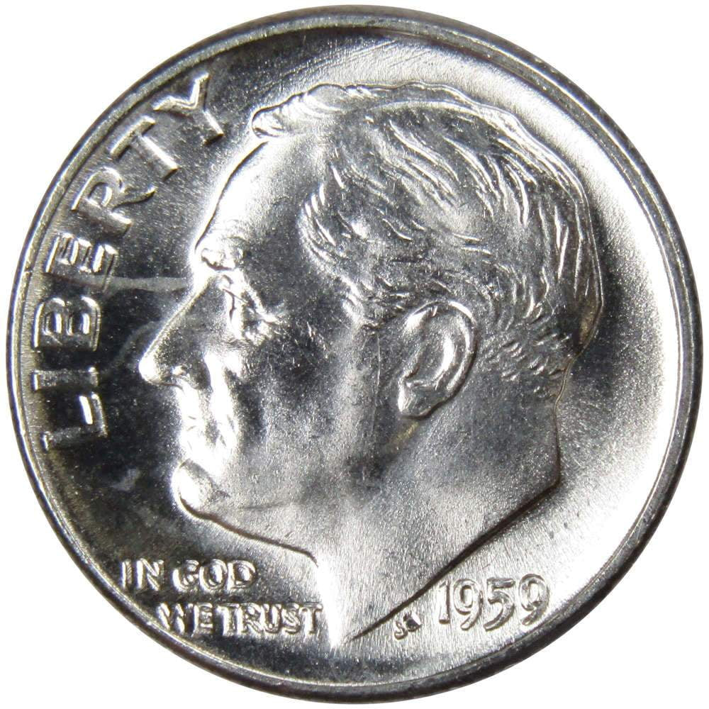 1959 D Roosevelt Dime BU Uncirculated Mint State 90% Silver 10C US Coin Master Coins