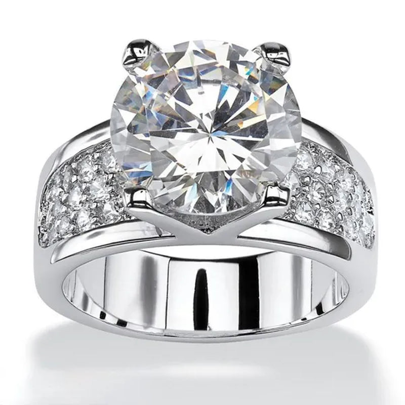 Trendy 4 Prong Setting 2 Ct Diamond Rings for Women Engagement Wedding Rings Proposal Gift