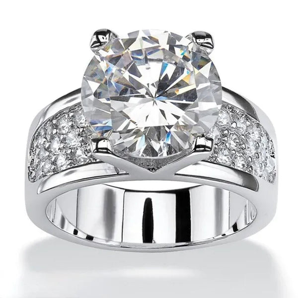 Trendy 4 Prong Setting 2 Ct Diamond Rings for Women Engagement Wedding Rings Proposal Gift
