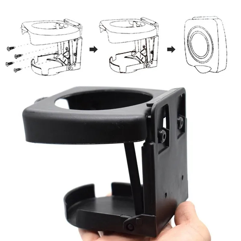 Xukey® Universal Multifunctional Car cup holder Drink Holder ABS Plastic Drink Holder Folding Bottle Holder Car Styling Black