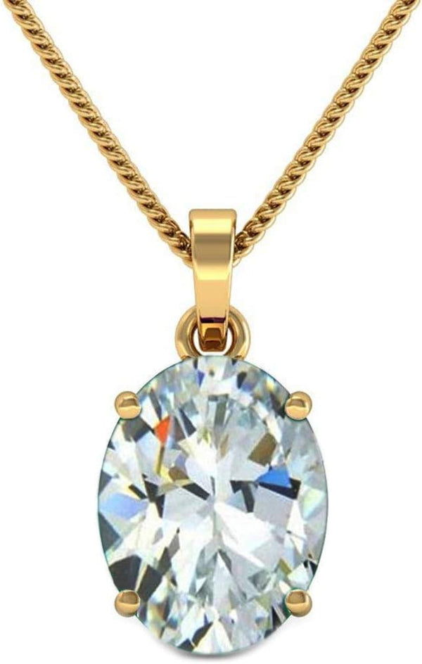 5 Carat Cubic Zircon 18K Gold Plated Pendant Locket Certified Untreated Real Stone for Men Women