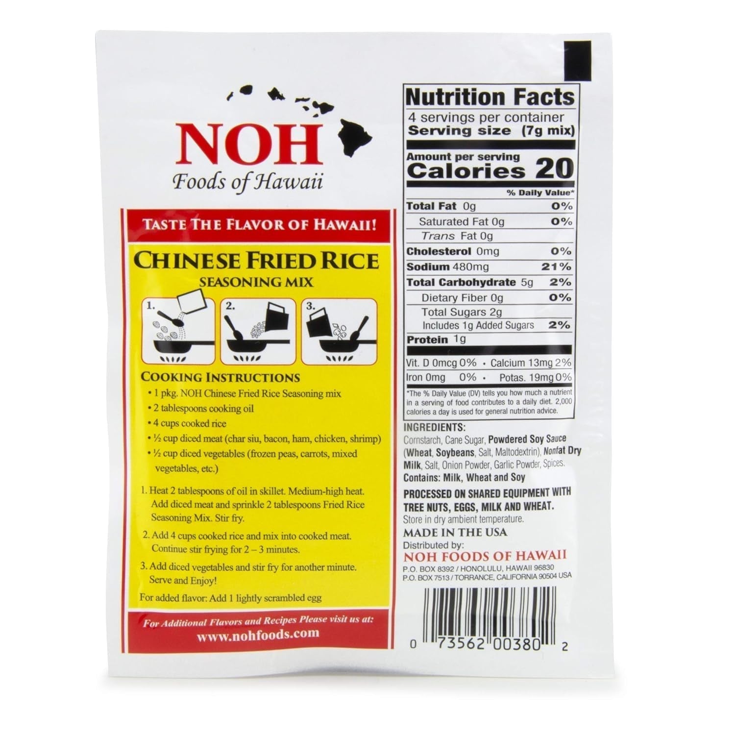 NOH Chinese Fried Rice, 1.0-Ounce Packet, (Pack of 12)
