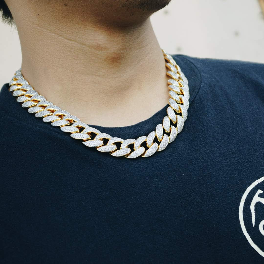18K Yellow Gold and White Gold Plated Choker Necklace