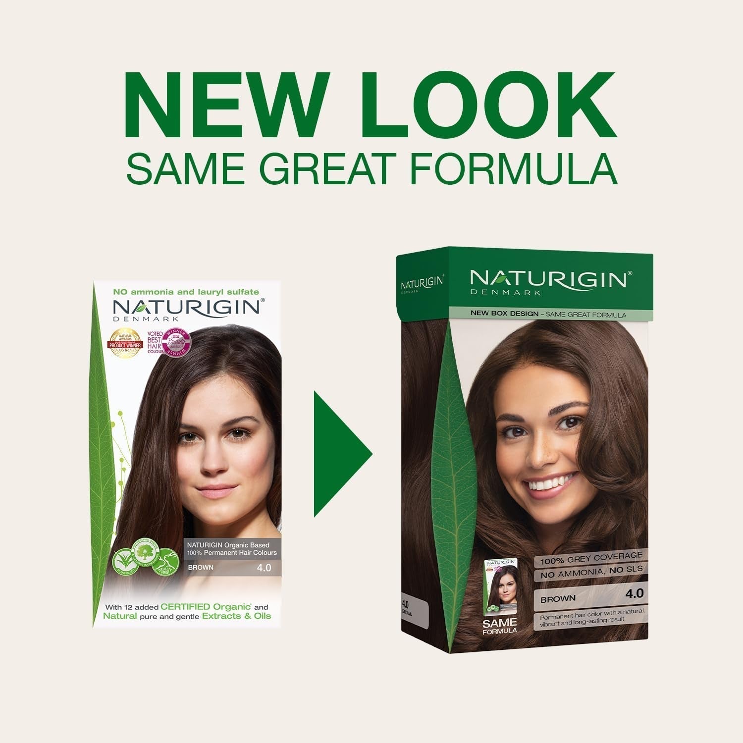 Permanent Hair Dye, 4.0 Brown, Ammonia and Paraben Free, up to 100% Gray Hair Coverage, Long Lasting, Vegan, Cruelty Free