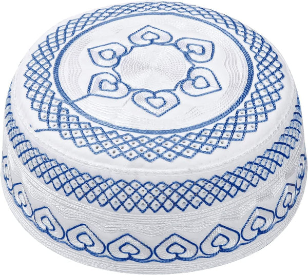 Muslim Prayer Kufi Hat for Men Boys Islamic Beanie Skull Cap Prayer Headwear Embroidery Kofia Topi Sun Hat Ramadan Eid Gift