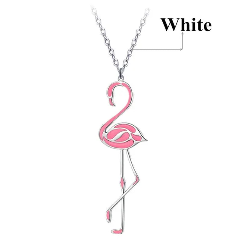 Romantic Elegant Engagement Wedding Linkchain Animal Shape Flamingo Pendant Necklace