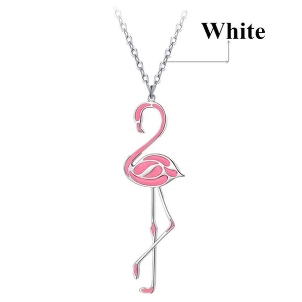 Romantic Elegant Engagement Wedding Linkchain Animal Shape Flamingo Pendant Necklace