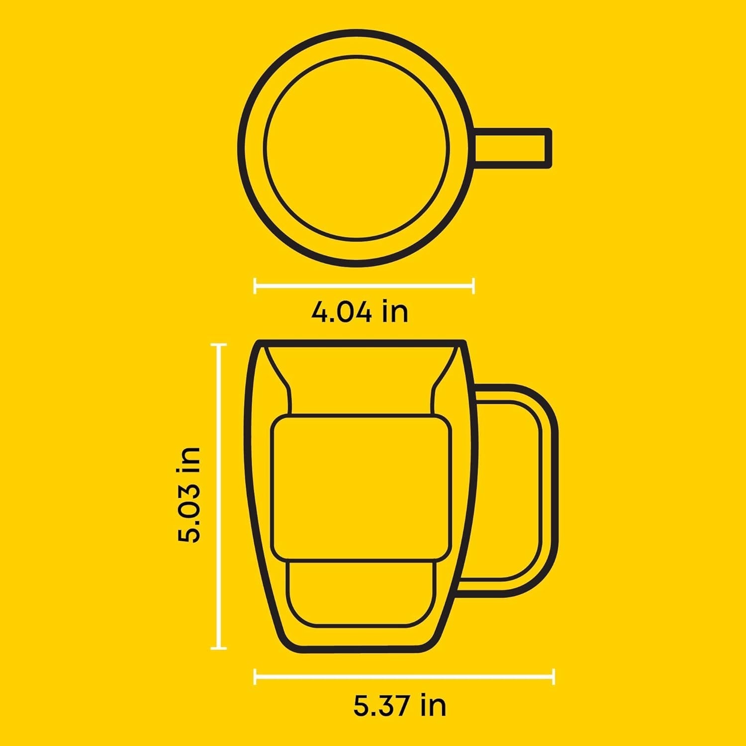 Cadus Glass Coffee Cups Double Wall Insulated Mugs Set of 2 Latte Glasses, 16-Ounces.